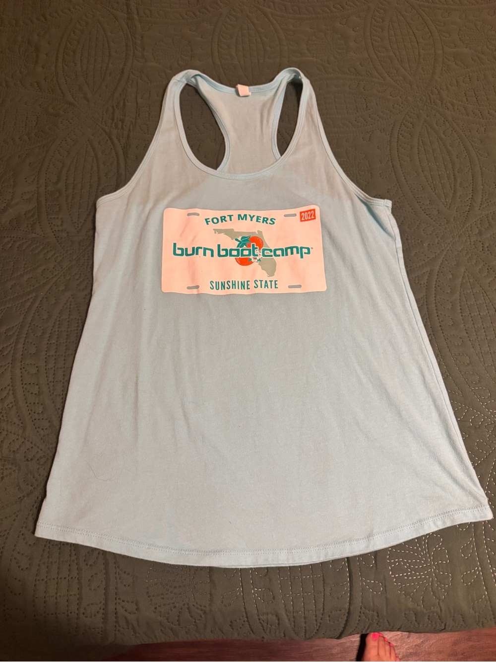 XL Light Blue Racerback Tank - Burn Boot Camp Fort Myers